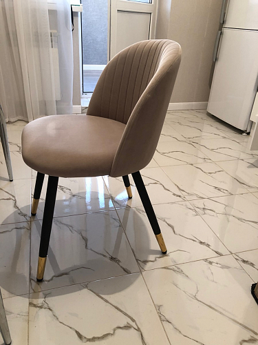 Стул на металлокаркасе Gabi 1 light blue / black / gold фото покупателя 715