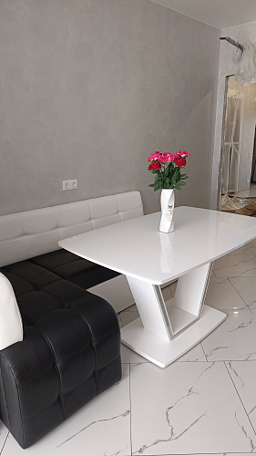 Кухонный диван Сафира угловой экокожа белый левый фото покупателя 1