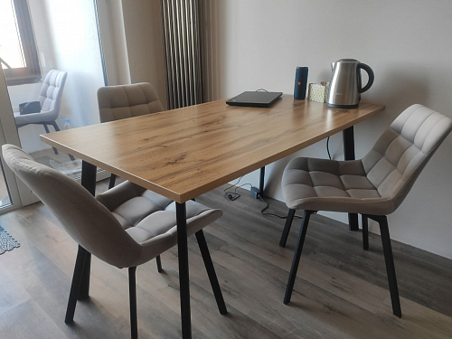 Стул на металлокаркасе Челси латте / черный фото покупателя 260