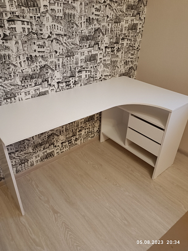 Письменный стол СПм-25 правый белый  - Уцененный экземпляр фото покупателя 24