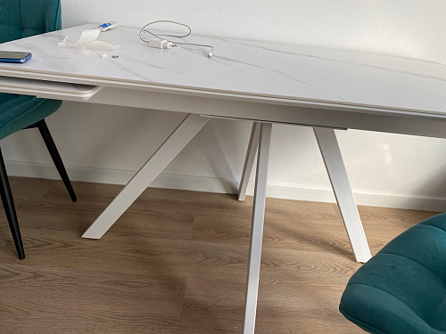 Керамический стол Вилли 140(200)х80х75 черный мрамор shakespeare black / черный фото покупателя 67