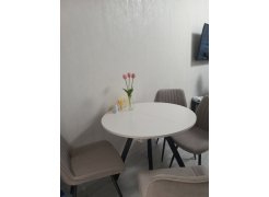 Стул на металлокаркасе Седа К крутящийся светло-серый  / белый фото покупателя 68