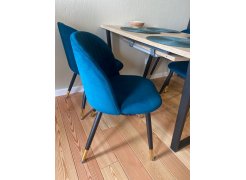 Стул на металлокаркасе Gabi 1 бежевый / черный с серебряными наконечниками фото покупателя 357