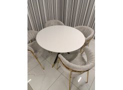 Стеклянный стол Rock 100х75 white / black из шоурума 5