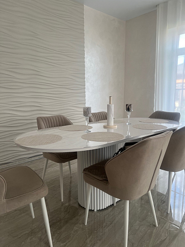 Деревянный стол Барон О 200 х 90 белая пленка шагрень / белый фото покупателя 63