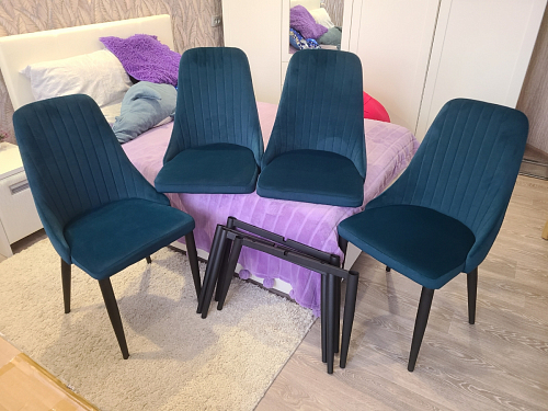 Стул на металлокаркасе Kora light blue / white фото покупателя 355