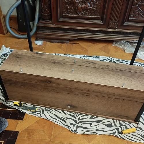 Письменный стол Клер Лофт дуб делано темный / черный матовый фото покупателя 19