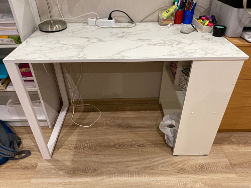 Письменный стол Битти Лофт 116х60х75 дуб вотан / черный матовый фото покупателя 4