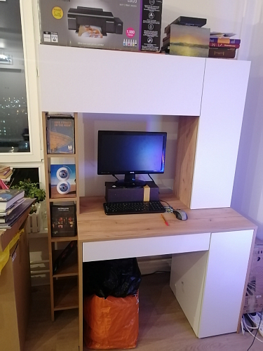 Письменный стол Комфорт 12.71 дуб золотой craft / белая аляска фото покупателя 145