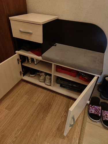 Обувница Аврора дуб млечный / венге фото покупателя 35