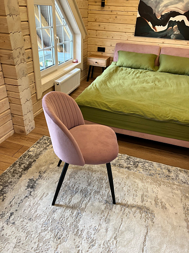 Стул на металлокаркасе Gabi dark beige / black / silver фото покупателя 181