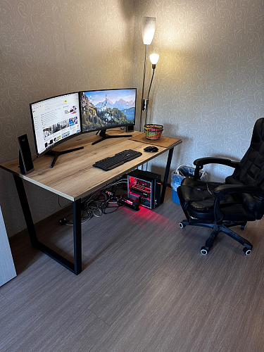 Деревянный стол Лота Лофт 140х80 черный матовый / бетон светлый фото покупателя 216