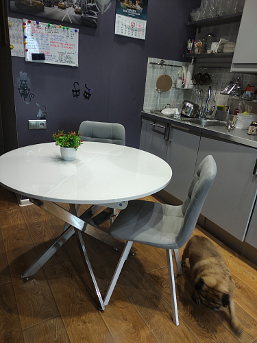 Стул на металлокаркасе Чилли К темно-серый (velutto 32) / черный фото покупателя 345