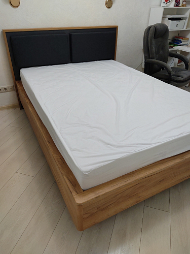 Двуспальная кровать Клауд 160х200 парящая дуб крафт золотой / антрацит фото покупателя 318