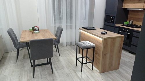 Барный стул Лофт ткань канди грей / черный матовый фото покупателя 118