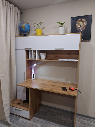 Письменный стол Лайт 03.243 дуб золотой (craft) / белый премиум фото покупателя 191