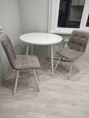 Стул на металлокаркасе Чилли синяя ткань / белый фото покупателя 357