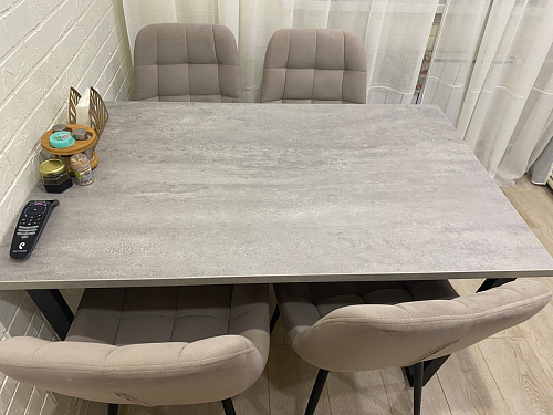 Деревянный стол Лота Лофт 140х80 черный матовый / бетон светлый фото покупателя 945