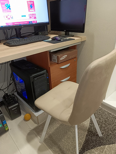 Стул на металлокаркасе Чилли К темно-серый (velutto 32) / черный фото покупателя 183