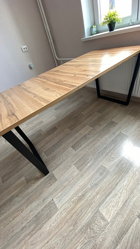 Деревянный стол Лота Лофт 120x75 дуб крафт табачный / черный матовый фото покупателя 111