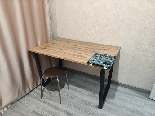 Деревянный стол Лота Лофт 120х75 белый матовый / дуб крафт золотой фото покупателя 538