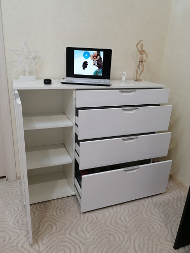 Комод Кастор белый / мокко фото покупателя 11