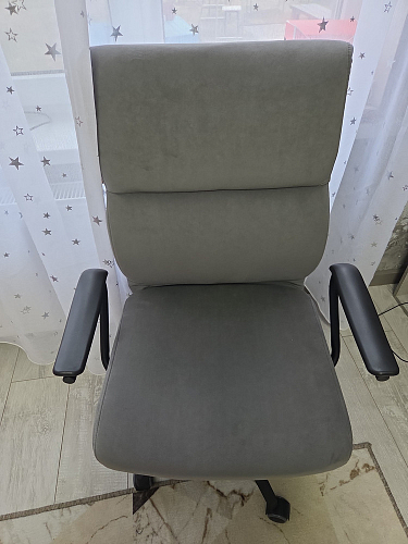 Компьютерное кресло Benefit/Бенефит флок серый 29 фото покупателя 54