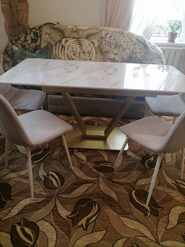 Стол на тумбе Бугун белый / золото фото покупателя 21