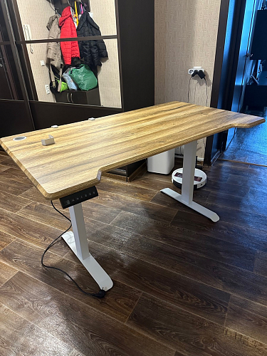 Компьютерный стол Маркос с механизмом подъема 120х75х75 орех кантри / белый фото покупателя 33