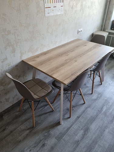 Стол Тринити Лофт 120 32 мм дуб галифакс табако / черный матовый фото покупателя 33