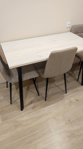 Деревянный стол Барон О 200 х 90 белая пленка шагрень / черный фото покупателя 33