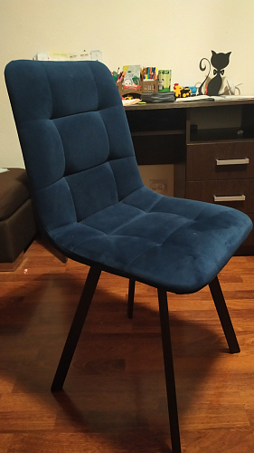 Стул на металлокаркасе Чилли К темно-серый (velutto 32) / черный фото покупателя 57