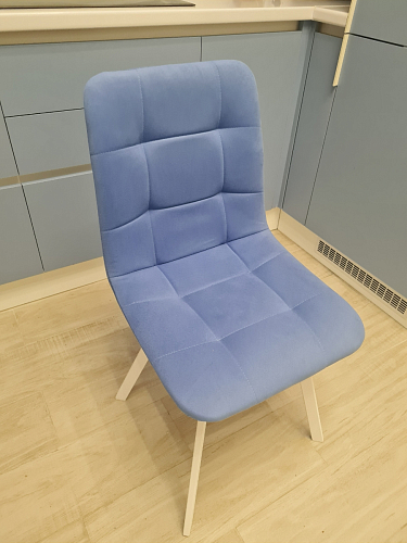 Стул на металлокаркасе Чилли синяя ткань / белый фото покупателя 640