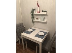 Деревянный стул Amelia 01 dark walnut / fabric cream фото покупателя 1