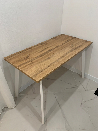 Стол Тринити Лофт 140 25 мм дуб делано темный / белый фото покупателя 87