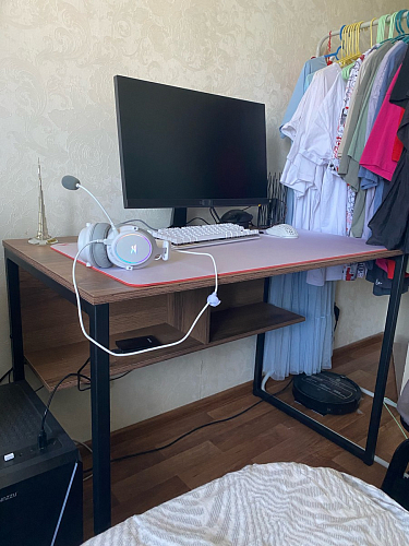 Письменный стол Клер Лофт дуб делано светлый / белый матовый фото покупателя 25