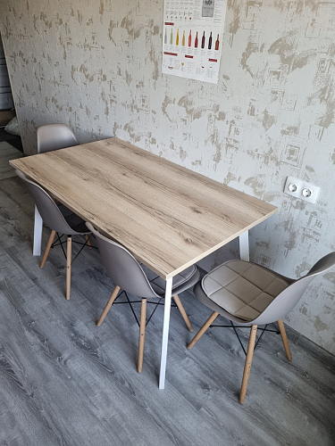 Стол Тринити Лофт 120 32 мм дуб галифакс табако / черный матовый фото покупателя 15