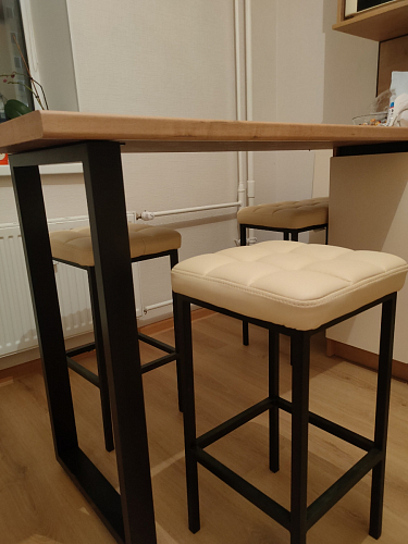 Барный стул Лофт ткань канди грей / черный матовый фото покупателя 208