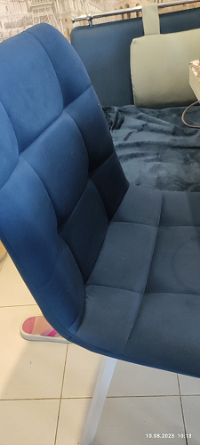 Стул на металлокаркасе Чилли синяя ткань / белый фото покупателя 100