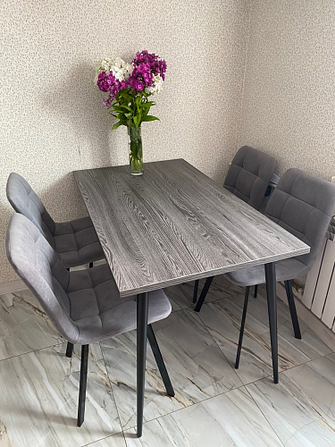 Стул на металлокаркасе Чилли К темно-серый (velutto 32) / черный фото покупателя 372