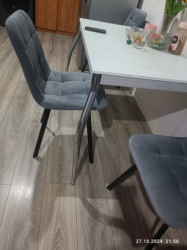 Стул на металлокаркасе Чилли К темно-серый (velutto 32) / черный фото покупателя 534