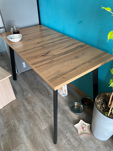 Стол Тринити Лофт 120 32 мм бетон / черный матовый фото покупателя 183