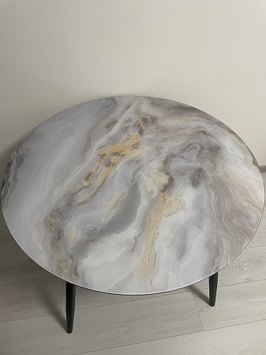 Стеклянный стол Анселм обсидиан / черный фото покупателя 3