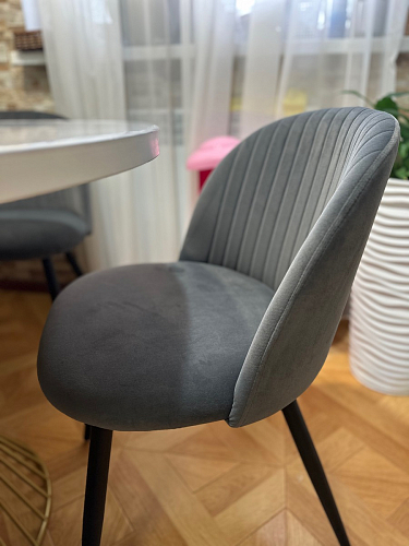 Стул на металлокаркасе Gabi 1 light blue / black / gold фото покупателя 346