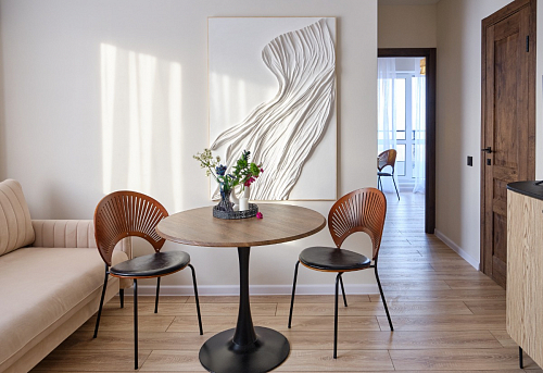 Стол Тулип 80х73 мрамор черный / белый фото покупателя 104