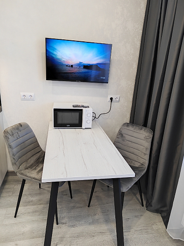 Деревянный стол Барон О 160 х 90 белая пленка шагрень / черный фото покупателя 3