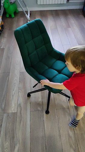 Компьютерное кресло Честер темно-серый / золото  - Уцененный экземпляр фото покупателя 20