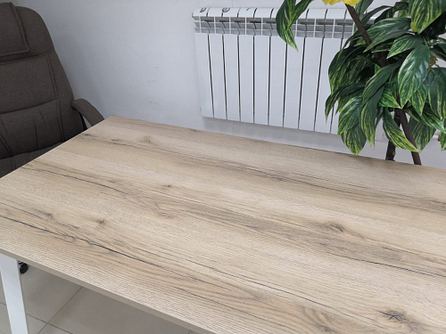 Стеклянный стол Фостер 120(160)х120х76 серый мрамор / черный фото покупателя 51