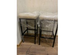 Барный стул Лофт кожзам темно-серый / черный матовый фото покупателя 135