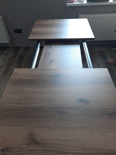 Стол раскладной Колон Лофт 120 32 мм дуб галифакс табако / черный матовый фото покупателя 164